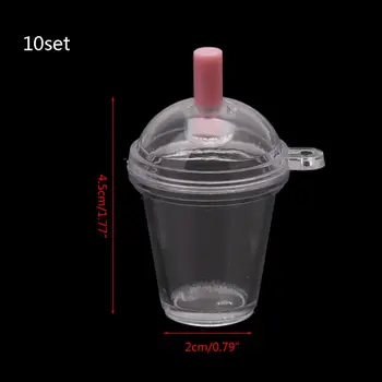 10buc Mini Frappuccino Ceasca de Cafea Ceasca de Păpuși în Miniatură Simulare Plastic Tort de Înghețată de Breloc de Luare de Bijuterii