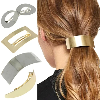 Metal-Aur Părul Clip Femeie Fata De Styling Pentru Par Agrafele De Vânt Leneș Geometrie Clip De Păr Accesorii