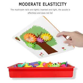 3D Jigsaw Puzzle pentru Copii Puzzle Jucării Creative Ciuperci Butonul Set Arta de Asamblare pentru Copii Cadouri pentru Copii Joc Jucarii
