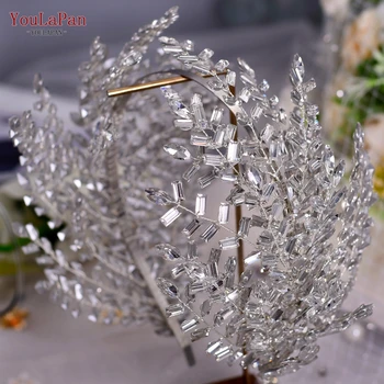 YouLaPan HP383 Cristal de Argint de Mireasa Accesorii de Par pentru Femei Stras Banda de Păr de Nunta Bijuterii de Mireasa, Coroana de Păr Diademe