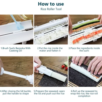DIY Sushi Maker Kit Face Sushi Instrumente Deluxe Orez Mucegai Mucegai Role Diferite Forme de Bucătărie Gadget Orez Face Roller