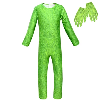 2021Halloween Cosplay Mardi Gras verde Amuzant Carnaval, Cosplay, costume set Baieti Costum Petrecere Grinch Îmbrăcăminte pentru Copii 4buc