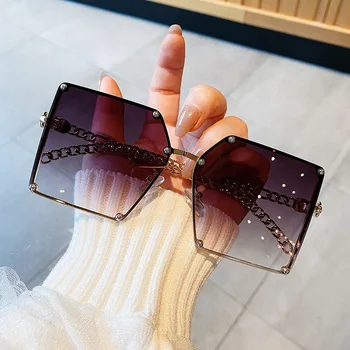 Moda Supradimensionat ochelari de Soare Patrati Femei 2021 Noi Leopard Negru Ochelari de Soare de sex Feminin Gradient de Epocă Nuante Mare UV400