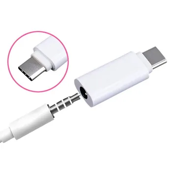 Tip-C pentru Căști 3.5 mm Adaptor USB-C 3.1 Masculin la AUX o Femeie pentru Xiaomi 6 Mi6 Letv 2 Pro 2, Max2 (alb)