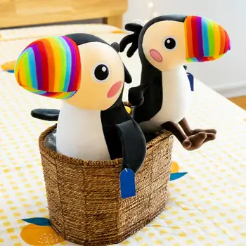 Toge Toucan Jucărie de Pluș Design Minunat Prietenos cu Pielea Moale Papagal de Pluș Umplute de Animale Papusa Ragdoll Perna Cadou de Ziua de nastere pentru Copii
