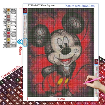 Disney 5D Diamant Pictura Mickey si Minnie DIY cruciulițe Pastă de Diamant Model de Mozaic, Pictura Decorativa Acasă Vânzare Fierbinte