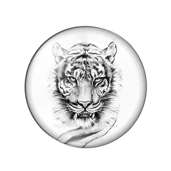 Art Acuarelă Tigrii Picturi de Animale 12mm/14mm/16mm/18mm/20mm/25mm Rotund foto cabochon sticla demo spate plat Efectuarea de constatări