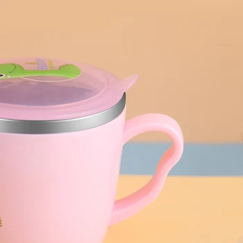VandHome Desene Animate Pentru Copii Lapte Cupa 304 Din Oțel Inoxidabil Apă Lapte Cana Cu Carcasa Din Plastic Capac Cană De Sticlă Ktichen Drinkware