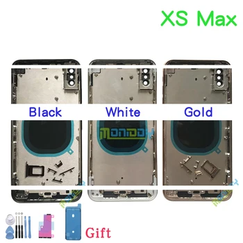 AAA Înaltă calitate Pentru iphone X / XS / XS Max Capac Carcasa Baterie Usa din Spate Șasiu Cadru cu Capac Spate Sticla +Baterie autocolant