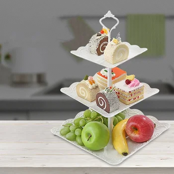 3 Tier Cupcake Display Stand Desert Turn Tava De Fructe Pentru Nunta, Petrecere De Aniversare Decor Candy Bar, Desert