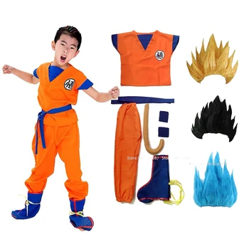 Anime Cosplay Costum de Dragon Vesta Topuri Pantaloni Centura Wrister Peruci Soare Petrecere Costum Wukong Adulți Copii Copii Haine de Zi