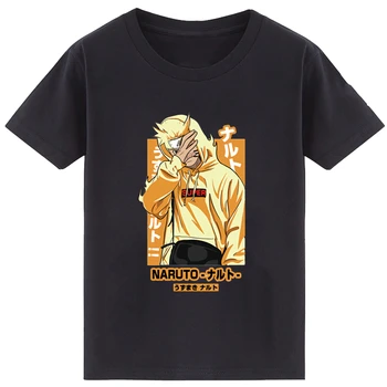 Japonia Anime-NARUTO-T-shirt Copii Haine de Vara Baieti cu Maneci Scurte Topuri Desene animate Sasuke Kakashi Avatar bărbați femei Print T-shirt