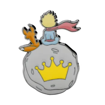 Le Petit Prince Pin Broșă B-612 Planeta Micul Prinț Fox Rose Clasic Basm Greu De Email Broșă Pin