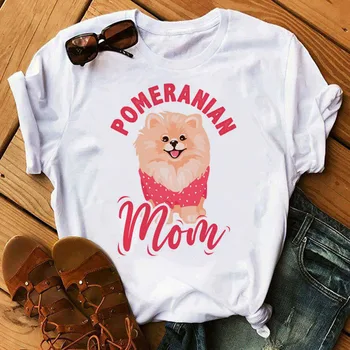 2021 Noi Pomeranian Mama Tricou Câine Mujer Camisetas Top Alb Camasi De Vara Estetica Grafic Scurt Maneca Poliester T Shirt
