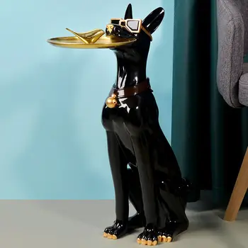Stil Nordic Decor Acasă Figurina Audio Bluetooth Câine Figurina Birou Depozitare Camera De Zi De Decorare Statuie Statuie Decorativ Tava