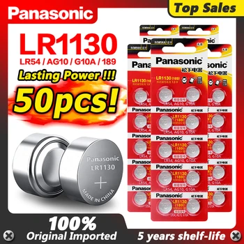 50pcs/lot Original Panasonic 1.5 V AG10 AG10 389 LR54 SR54 SR1130W 189 LR1130 LR1130 Alcaline Butonul de Monedă Baterie