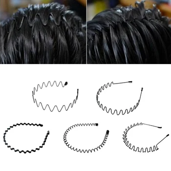 13 Buc Val Bentita Unisex Non Slip Black Metal Spirală Bărbați Femei Banda De Păr Hairband Accesorii De Par