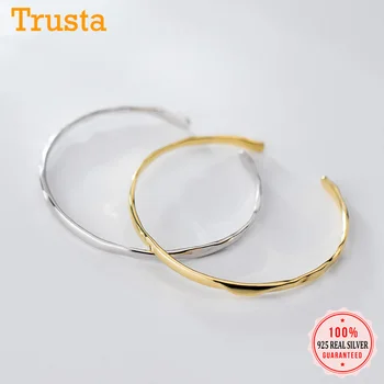 Trustdavis de Moda Autentic Argint 925 Neregulate Suprafață Netedă Reglabil brățară Brățară Pentru Femei Fete Cadou DS2265