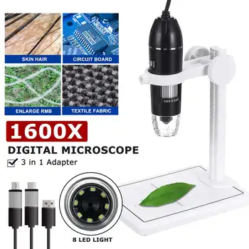 3 ÎN 1 1600X 2MP 1080P Microscop Digital de Tip C/Micro USB Magnifier Electronice Endoscop Pentru Laborator PC-ul de Reparații Electronice