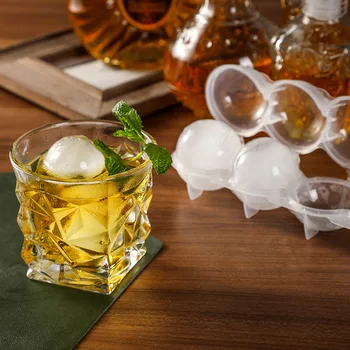 4 Cavitatea Cub de Gheață Filtru Rotund Minge de Gheață Matrite de Silicon DIY Kit de Whisky, Cocktail de Gheață Grila de Petrecere Pentru Bar Accesorii de Bucătărie Instrument