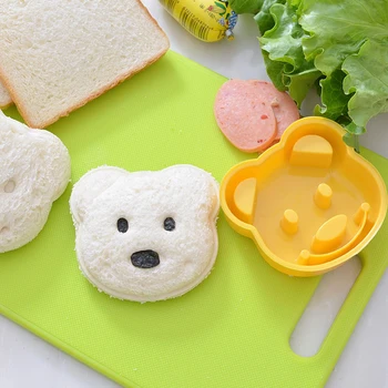 Little Bear Forma de Sandwich Mucegai Pâine Biscuiți Relief Tort Mucegai Filtru DIY Mucegai Cutter de bucatarie mic dejun accesorii DIY