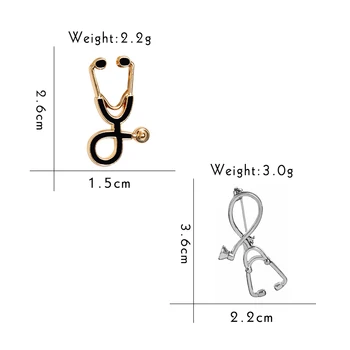 Desene Animate Stetoscop Broșe Creative Drăguț Email Ace Rucsac Jachete Rever Insigne Metalice Butonul De Bijuterii Cadouri Pentru Asistenta Medicului
