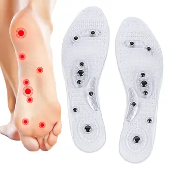 Unisex Magnetic Masaj Tălpi Picior Presopunctura Pantofi Tampoane de Terapie de Slabire Branțuri pentru Pierderea in Greutate Transparent