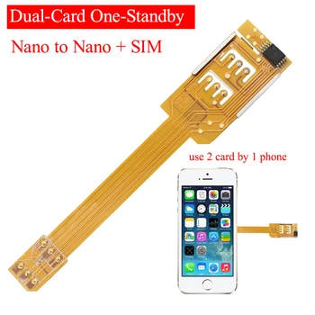 Dual 2 Top Hibrid Dublu Dual Sim Adaptor de card Micro SD Sim Extensie Adaptor pentru iPhone 5 5s 6 6plus Nano samsung