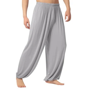 Pantaloni de Yoga Men\'s Casual Culoare Solidă Pantaloni Largi Belly Dance Yoga Pantaloni Harem Pantaloni de trening Trendy Liber de Dans Îmbrăcăminte