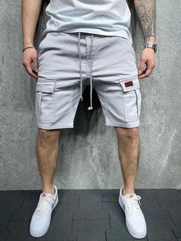 De Vară pentru bărbați Pantaloni Scurți și șorturi 2021 Țesute Buzunar Lipi de Piele pantaloni Scurți de Marfă Homme clasic de Îmbrăcăminte de Brand Casual pantaloni Scurți