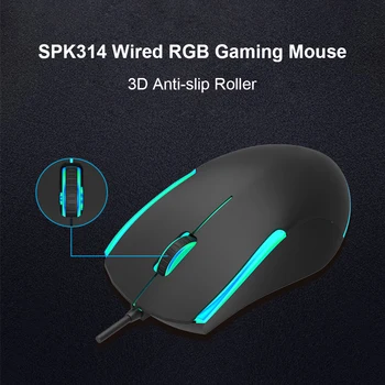 Laptop Ergonomic Soareci Tăcut RGB Gaming Mouse 3 Butoane, cu Fir mouse-urile Optice pentru Calculator Computer Desktop