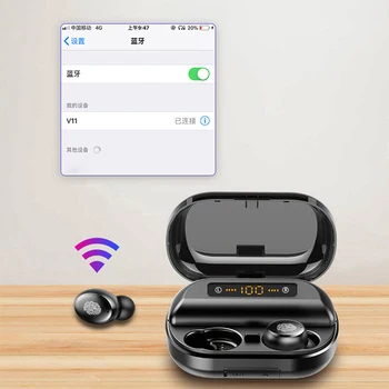 LANMIAO V11 TWS Touch Control TWS Căști Bluetooth 5.0 Pavilioane Wireless 9D setul cu Cască Stereo, Cu Incarcator Cutie 4000mAh Putere Banca