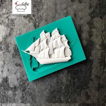 Barcă cu pânze Tort Instrument de copt din silicon mucegai maritemperaturi DIY decorare tort de ciocolată fondant Epoxidice mucegai silicon H168