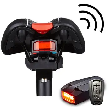 Biciclete Lumina din Spate + Anti-furt de Alarmă USB de Încărcare fără Fir de Control de la Distanță a CONDUS Lampă spate Bike Finder Felinar Corn Sirena de Avertizare