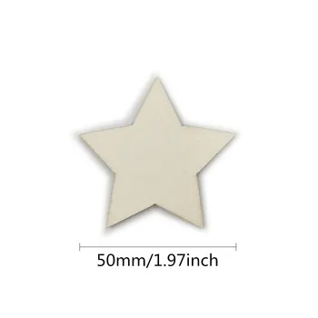25pcs 50mm Acasă DIY Decorare Tubulare din Lemn Star Felii Colorant Roșu Artizanat din Lemn Scrapbooking Pentru Ornamente de Artizanat