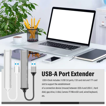 De mare Viteză TF Card Reader, Hub USB 3.0 Ultra Slim Splitter PC Laptop Memorii Flash Plug and Play 5 In 1 Cu Cablu de Extensie HDD