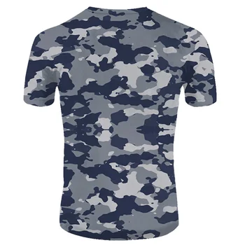 Forțele Speciale aeropurtate Bărbați 3d T-shirt de Luptă Militar Camuflaj Maneci Scurte în aer liber, Drumeții, Vânătoare Tricou 2021 Vara Noi