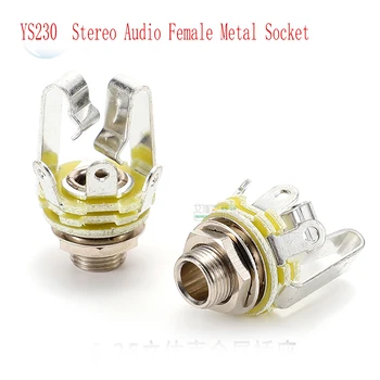 10BUC/Lot YS211 6,35 mm/6.35 Audio Stereo Microfon de sex Feminin Jack/Mufa Conector Dual-Channel
