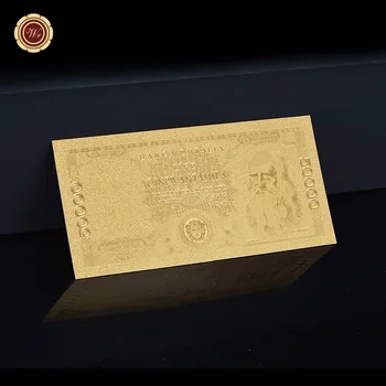 Pur Placat Cu Aur Italy 50000 Lire De Aur De Metal De Bancnote Pentru Cadouri Corporate