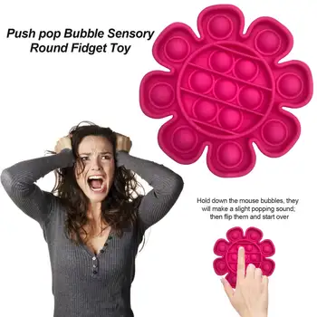 Copii de Relief de Stres Jucărie Floral în Formă de Silicon Push Pop Pop Bule Frământa Senzoriale Jucărie de Relief de Stres Nevoi Speciale grațios