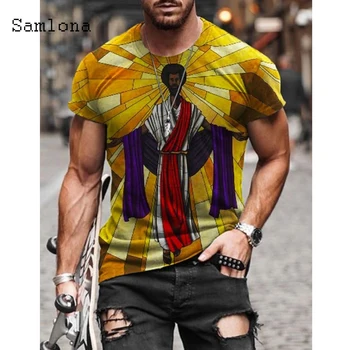 Samlona 2021 Vara Noua Moda de Imprimare 3D Top Streetwear Plus Dimensiune 5xl Bărbați T-shirt Masculinas Casual, Pulovere de sex Masculin Teuri de Îmbrăcăminte