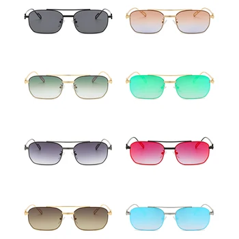 Peekaboo cadru pătrat ochelari de soare pentru bărbați dublu pod albastru verde oglindă lentile de sex masculin metal ochelari pentru femei uv400 articole pentru cadouri 2021