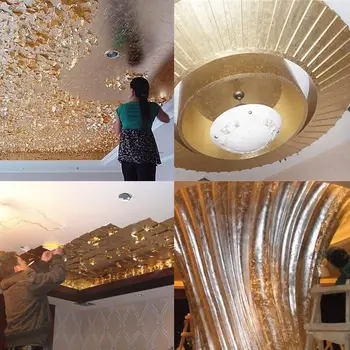 Folie de aur Strălucitor DIY Aurit Pur Acasă 100buc 14x14cm Imitație de Lucrări de Proiectare Cupru Aomily Foi Frunze de Artizanat Practice