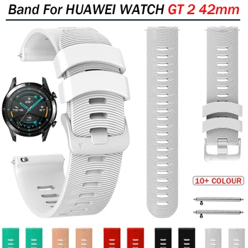 Noi Colorate Sport Încheietura Banda de Silicon pentru HUAWEI Watch GT2 42mm Curea de Înlocuire Brățară Curea Accesorii 20mm Benzi