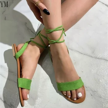 Vara Sexy Femeie Nouă e Plat Sandale de Moda in aer liber pe Plaja Pantofi de Culoare Solidă Plus Dimensiune 36-43 Zapatillas Mujer Casa 2021