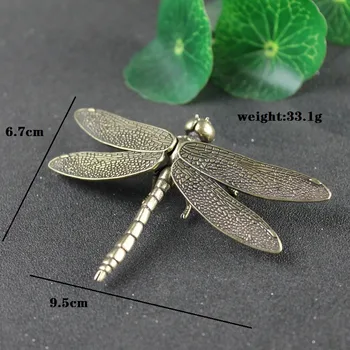 Chineză Stil De Cupru Insecte Ceai De Companie Epocă Libelula Figurine Miniaturi Desktop Simulare Animal Ornamente Decoratiuni Acasă
