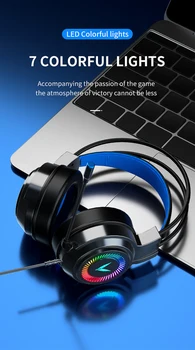 Jocuri Căști Gamer Căști 4D Sunet Surround Stereo Căști cu Fir USB, 3.5 mm Cu Microfon Pentru PC, Laptop Joc Cască