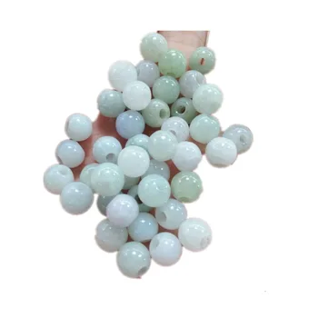 10PC Naturale de jad, Smarald Macropore Șirag de mărgele de 8-10mm Accesorii DIY Brățară Farmec Bijuterii de Moda de Mână-Sculptate Amuleta Noroc