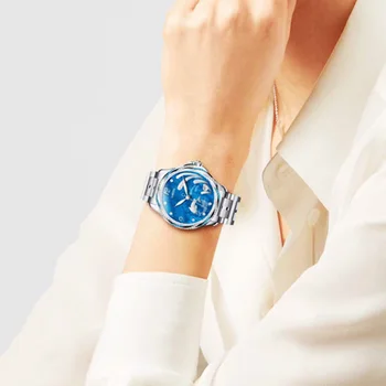 Lobinni Cristal Doamnelor ceas de mână Moda Pescăruș Mișcarea de Femei Ceasuri Mecanice rezistent la apa 50M zegarki damskie Luminos