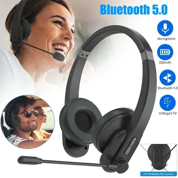 Bluetooth 5.0 Birou Camionagiu Căști de Anulare a Zgomotului Căști Handsfree w/Microfon pentru Șofer de Camion de Afaceri de Birou Acasă PC